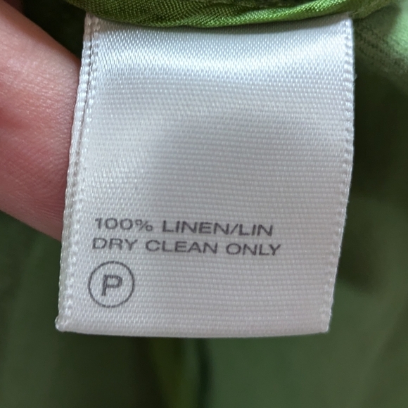 Lafayette 148 green linen 1/2 sleeve button up jacket dress 4 - Picture 10 of 11